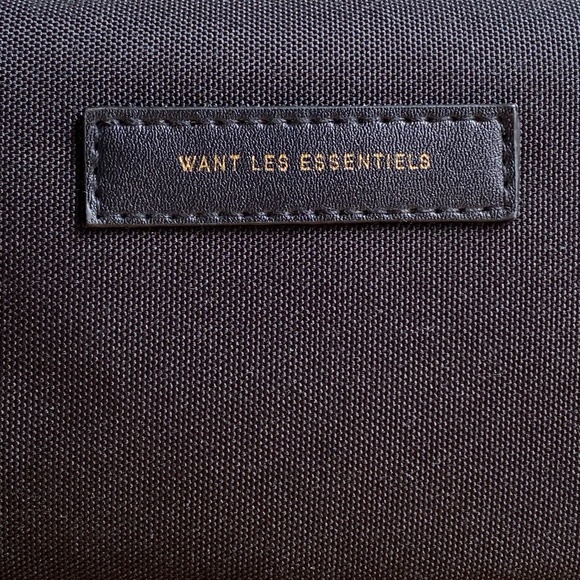 NWOT WANT LES ESSENTIELS Black Canvas Travel Bag Pouch - Picture 3 of 12